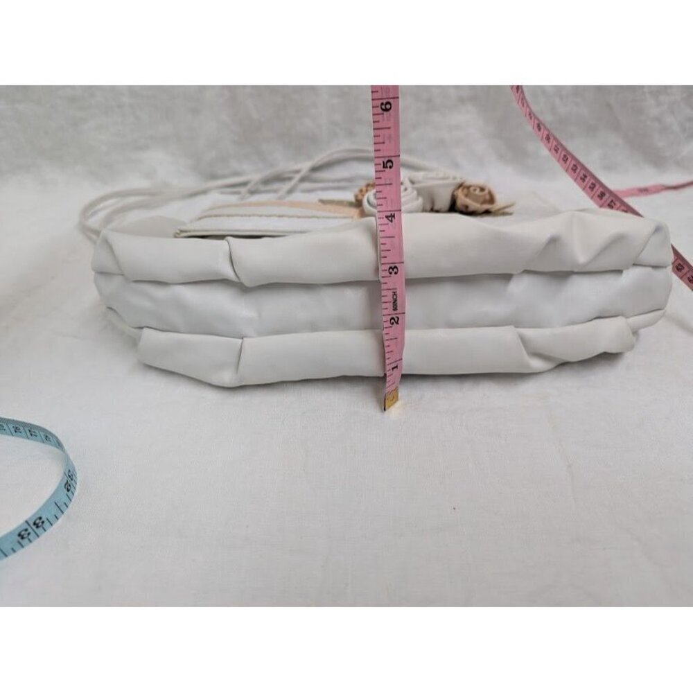 2 bags by Sylvia Cee vintage 1980s floral purse, white peach pink 44" strap P6 - Picture 10 of 12